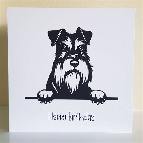 'Miniature Schnauzer' Birthday Card Can Be Personalised - VOSHIE®