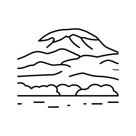 mount kilimanjaro line icon vector illustration 19573059 Vector Art at Vecteezy