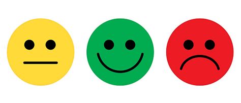 Happy Bad Normal Good Emoji Vector Yellow Green And Red Vector Circle ...