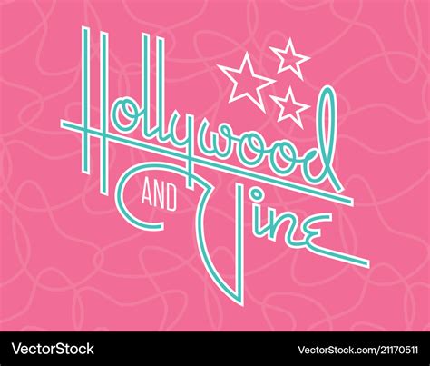 Hollywood and vine retro design with stars Vector Image