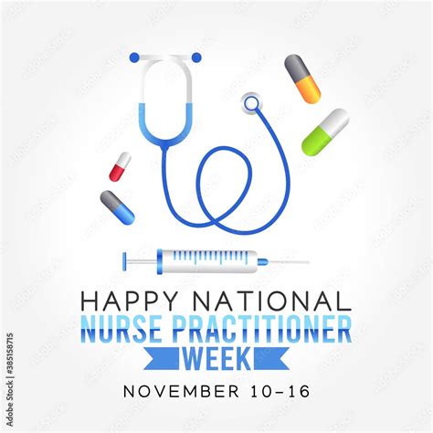 Happy National Nurse Practitioner Week Vector Illustration. Suitable for greeting card, poster ...