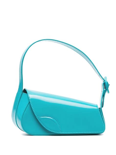 Kiko Kostadinov Asymmetric Leather Shoulder Bag In Blue | ModeSens