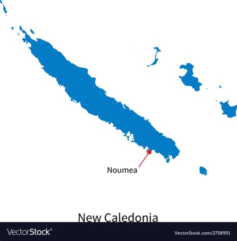 Detailed map of new caledonia and capital city Vector Image