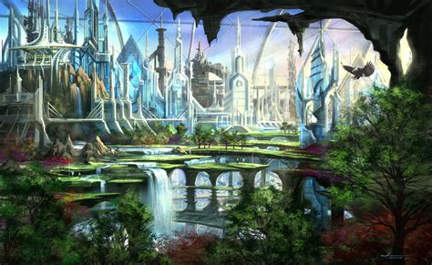 Ville Fonds d'écran 2560x1572 Id: 150349 | Fantasy city, Fantasy landscape, Futuristic city