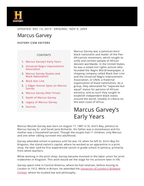 Marcus Garvey - Biography, Philosophy & Facts - HISTORY