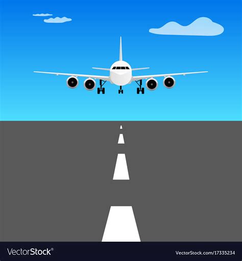 Airplane landing Royalty Free Vector Image - VectorStock