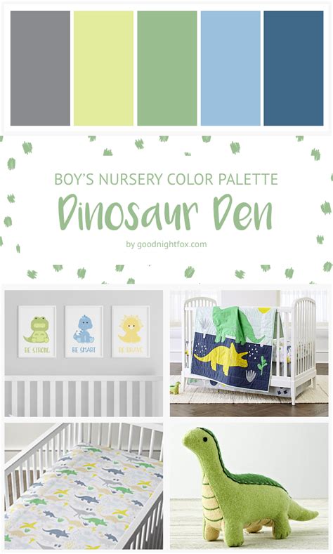 Dinosaur Boy Nursery Color Palette — Goodnight Fox | Baby boy room ...