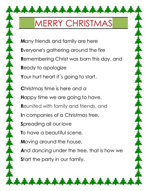 Merry Christmas Acrostic