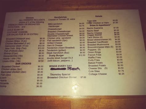 Menu at The Post pub & bar, Pierceton