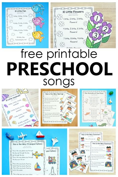 24 Printable Preschool Songs - Fantastic Fun & Learning