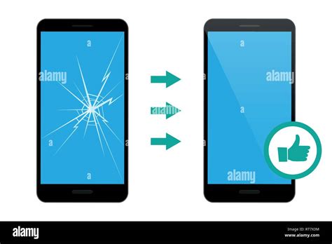 mobile phone repair service broken and repaired display vector ...