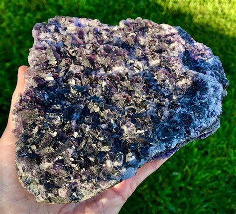 2.78 lbs Large Purple Double Sided Fluorite Crystal Cluster Mineral Display Specimen