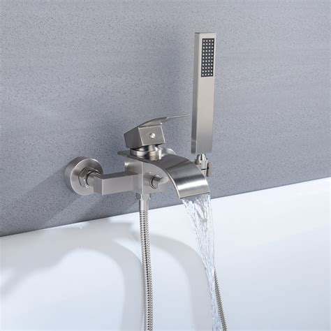 Waterfall Chrome Shower Tub Tap Single Handle Valve Mixer Hand Held Shower Units Shower Faucets ...