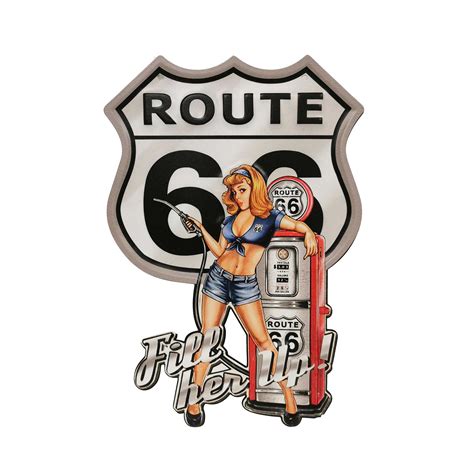 “Route 66” Gas Pump Tin Sign | Boxman