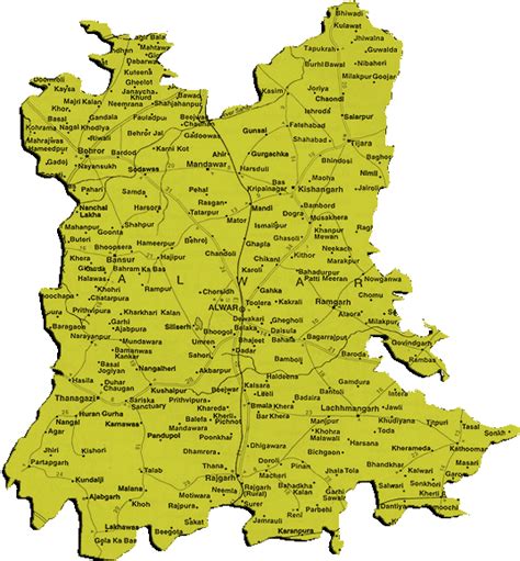 Alwar District Map - View Alwar District Road Map of Alwar District