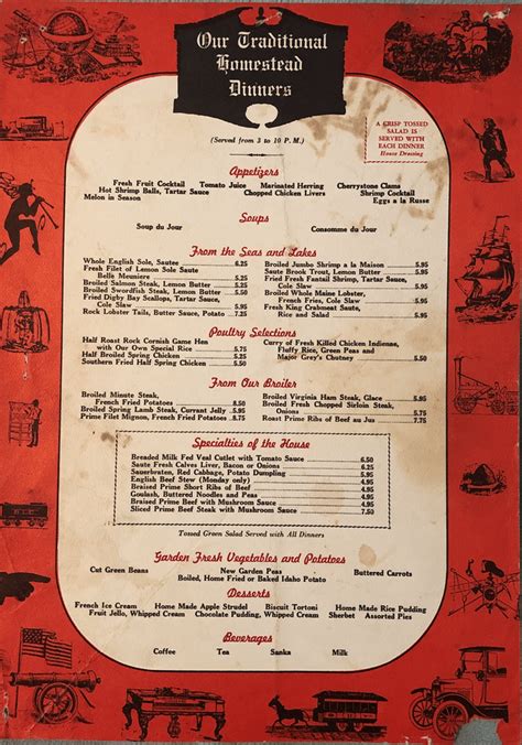 Old Homestead "New York's Oldest and Finest Steak House" NYC (OC) : r/VintageMenus