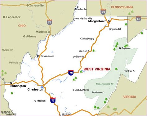 Map Of West Virginia State Parks With Cabins | Virginia Map