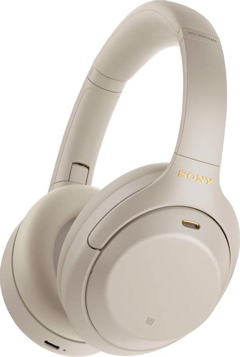 Sony WH1000XM4 Wireless Noise-Cancelling Over-the-Ear Headphones Silver ...