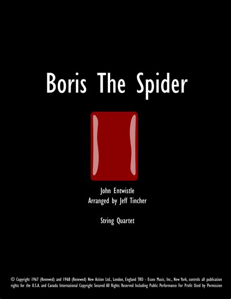 Boris The Spider Sheet Music | The Who | String Quartet