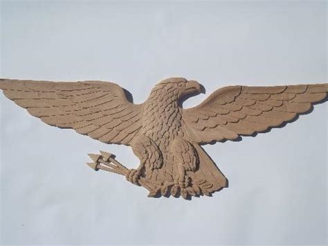 huge old hand carved wood Federal eagle, folk art wooden eagle wall plaque