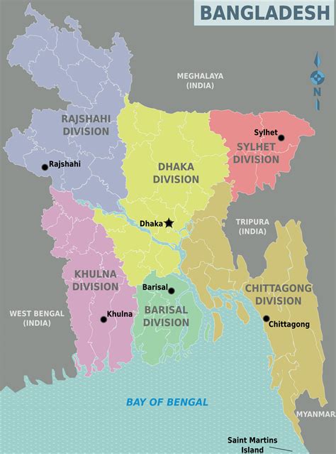 Bangladesh Regions Map • Mapsof.net