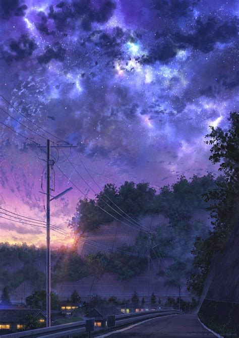 Purple Anime Sky Wallpapers - Wallpaper Cave