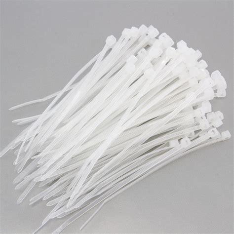 250 Heavy Duty 4 Inches 18 Pound Zip Cable Ties Nylon Wrap White Clear Natural - Walmart.com ...