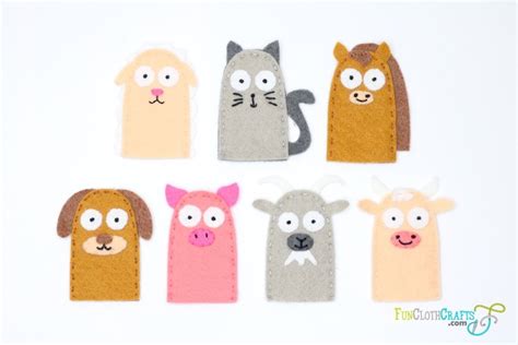 Easy to Make Farm Animal Finger Puppets | Fun Cloth Crafts - Felt Craft ...