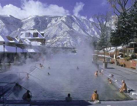 World's largest mineral hot springs pool, Glenwood Hot Springs Resort, Glenwood Springs ...