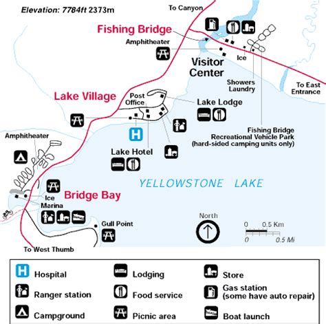 Yellowstone National Park Map - Lake