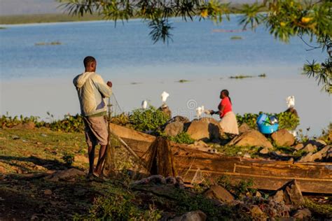 Fisherman at Lake Victoria Shore in the Boat, Africa Editorial Stock ...