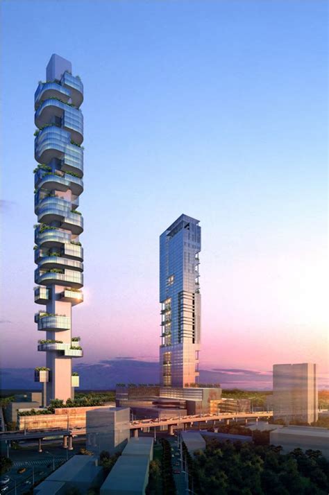 Elphinstone Mills Tower (right), with its neighbor Jupiter Mills tower (left) - Mumbai, India ...