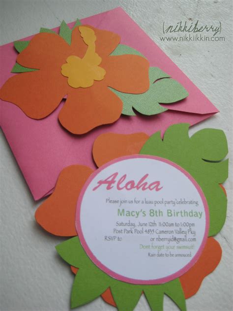 hawaiian birthday invitations | Hawaiian Birthday Party | NikkiikkiN Aloha Party, Hawaiian ...