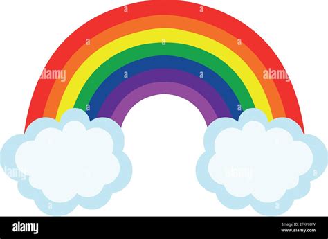 Vector illustration of a rainbow with clouds Stock Vector Image & Art ...