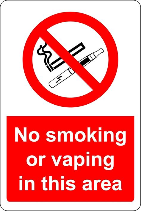 No smoking or vaping in this area Safety sign - Self adhesive sticker ...