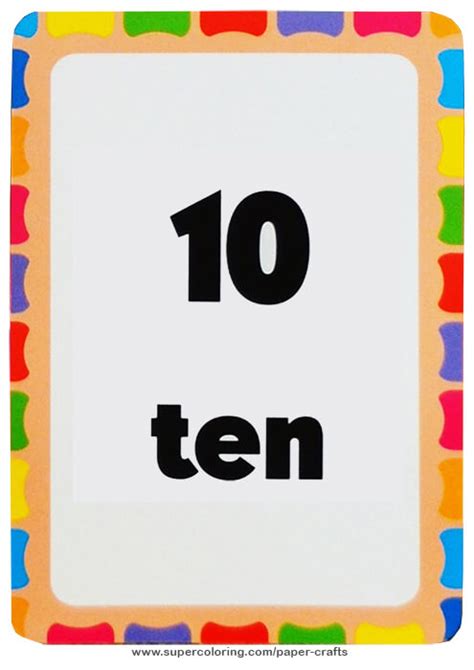 Flashcard with Number Ten Printable Template | Free Printable ...