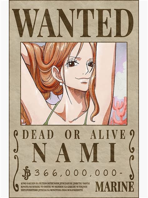 "Nami Wanted Poster Post-Wano Updated Bounty Poster" Poster for Sale by ...