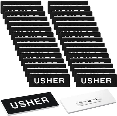 Amazon.com : 30 Pack Usher Badges Usher Pins for Church Acrylic Usher ...