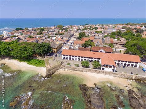 Galle Dutch Fort. Galle Fort, Sri Lanka, as seen from the air. Galle ...