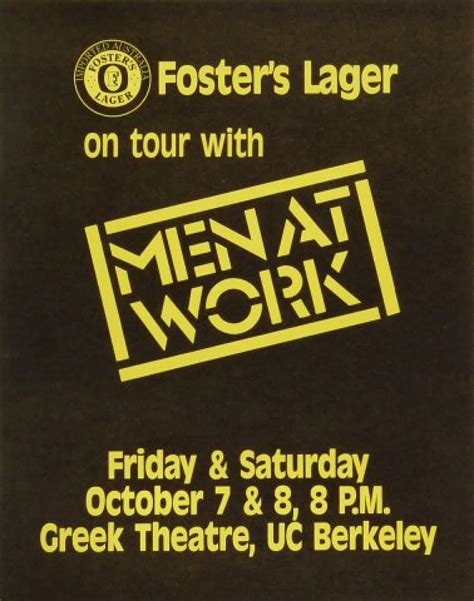 Men at Work Vintage Concert Poster from Greek Theatre, Oct 7, 1983 at ...