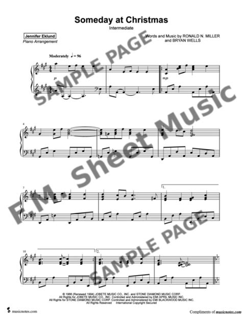 Someday at Christmas (Intermediate Piano) By Stevie Wonder - F.M. Sheet Music - Pop Arrangements ...