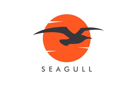 Seagull bird silhouette illustration vector design