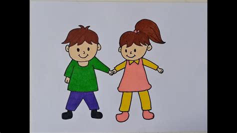 how to draw Kids - Brother & Sister | Sibling drawing | Easy steps to ...