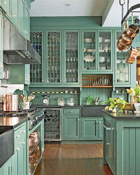 Sage Green Kitchen With Oak Cabinets - 20+ GORGEOUS GREEN KITCHEN CABINET IDEAS - Kitchen ...