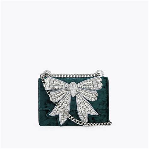 BOW SMALL SHOREDITCH Velvet Cross Body Bag by KURT GEIGER LONDON