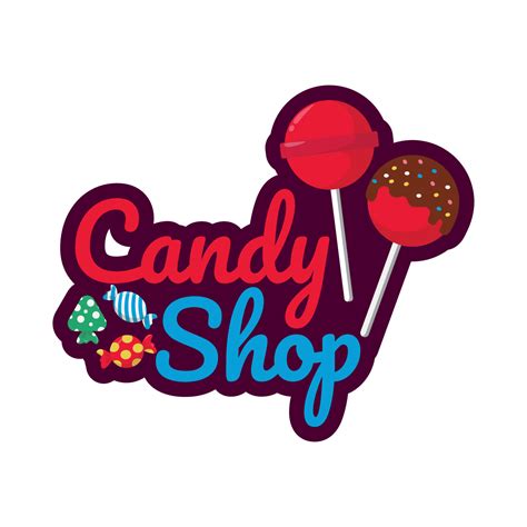 candy shop logo illustration design with candy ornament 21919458 Vector Art at Vecteezy