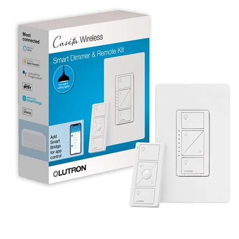 Lutron Caseta Wireless Smart Lighting Dimmer Switch and Remote Kit for ...