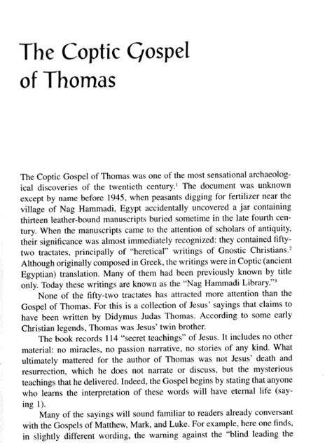 Coptic Gospel of Thomas | PDF | Gospel Of Thomas | Gospels