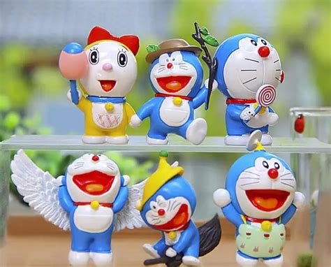 6pcs/lot Doraemon Mini Figures Cute Flying Doraemon Dorami Classic PVC Action Figure Toys ...