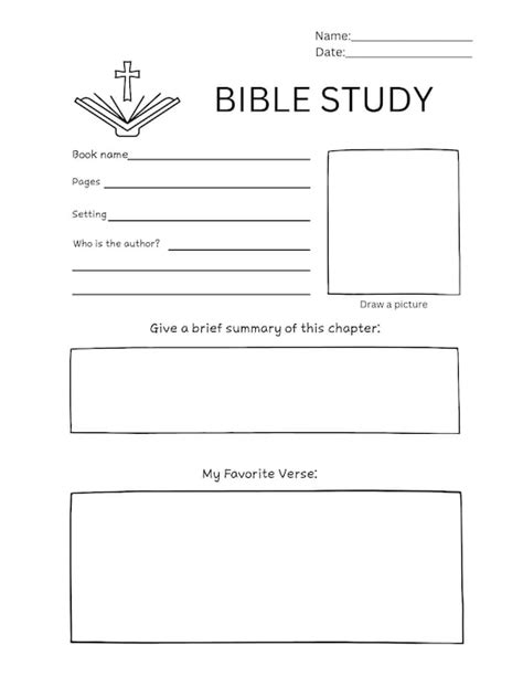 Bible Study Worksheet Kids Teens - Etsy